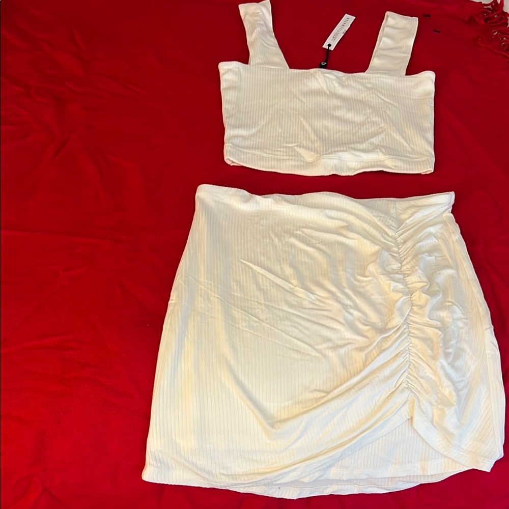 White Ruched Wrap Mini Skirt for Night Out